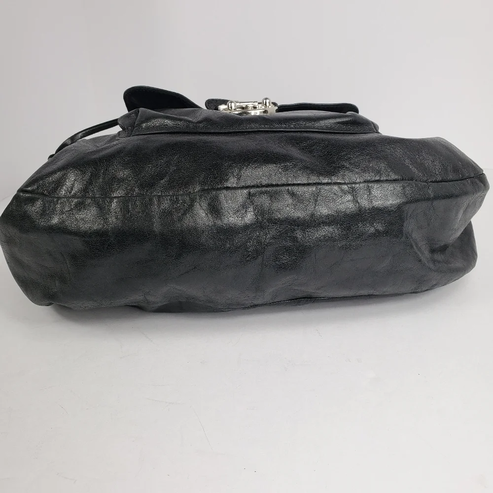 Innue Italy Black Leather Hobo Handbag